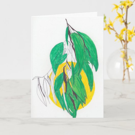 Eucalyptus Sprig Greeting Card カード (黄色い花)