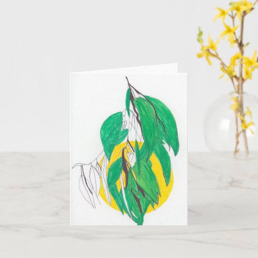 Eucalyptus Sprig Greeting Card カード (黄色い花)