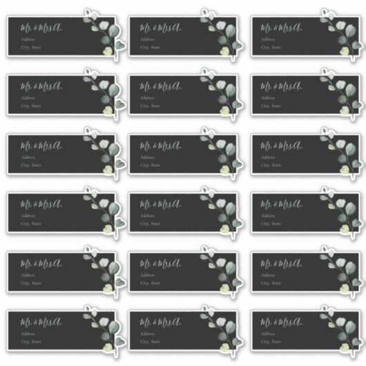 Eucalyptus Sprig Guest Address Labels シール (正面)