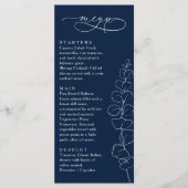 Eucalyptus Spring Navy Blue Wedding Dinner メニュー (正面)