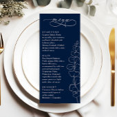 Eucalyptus Spring Navy Blue Wedding Dinner メニュー