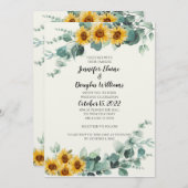 Eucalyptus Sunflower Invitation 招待状 (正面/裏面)