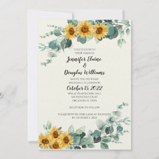 Eucalyptus Sunflower Invitation 招待状