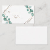 Eucalyptus Watercolor金ゴールドスクリ結婚プト プレイスカード (正面/裏面)