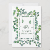 Eucalyptus watercolor botanical ramadan iftar  招待状 (正面)