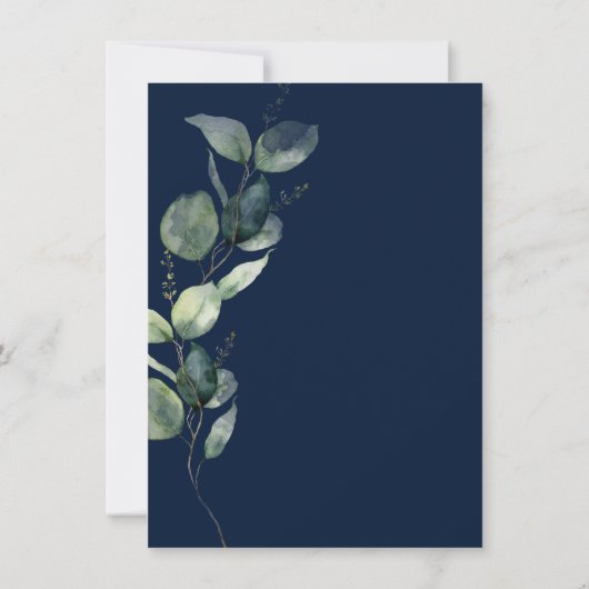 Eucalyptus Watercolor Botanical Wedding 招待状 (裏面)