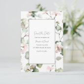 Eucalyptus Watercolor Flat Save The Date Card セーブザデート (スタンド正面)