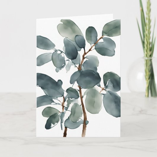 Eucalyptus - Watercolor flowers カード (正面)