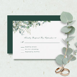 Eucalyptus Watercolor Sage Green Script RSVP 