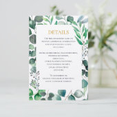 Eucalyptus Watercolor Wedding Invitation, Details エンクロージャーカード (スタンド正面)