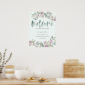 Eucalyptus Watercolor   Welcome to our Wedding ポスター (キッチン)