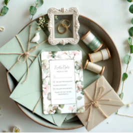 Eucalyptus Watercolour Wedding Response Card 出欠カード