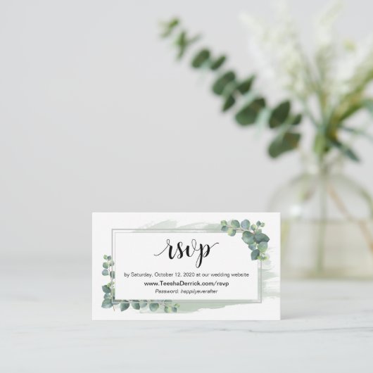 Eucalyptus、Webサイトを通じてRSVP結婚をオンラインで開催 エンクロージャーカード (スタンド正面)