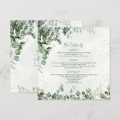 Eucalyptus Wedding Details Card Square 1001A 招待状 (正面/裏面)