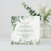 Eucalyptus Wedding Details Card Square 1001A 招待状 (スタンド正面)