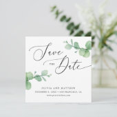 Eucalyptus Wedding | Elegant Greenery Garden Photo セーブザデート (スタンド正面)