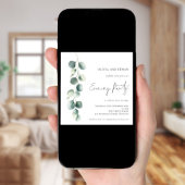 Eucalyptus Wedding Evening Party Square Invitation 招待状