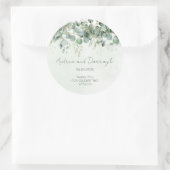Eucalyptus Wedding Favor Label Sticker 1001A ラウンドシール (バッグ)