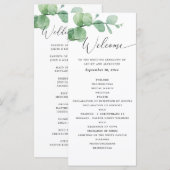 Eucalyptus Wedding | Greenery Botanical Ceremony プログラム (正面/裏面)