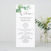 Eucalyptus Wedding | Greenery Botanical Ceremony プログラム (スタンド正面)