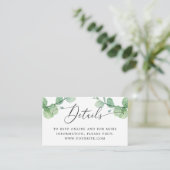Eucalyptus Wedding Insert | Greenery Details + QR エンクロージャーカード (スタンド正面)