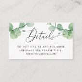 Eucalyptus Wedding Insert | Greenery Details + QR エンクロージャーカード (正面)