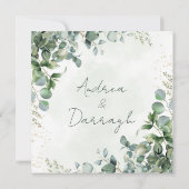 Eucalyptus Wedding Invitation Square 1001  招待状 (裏面)