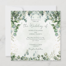 Eucalyptus Wedding Invitation Square 1001 