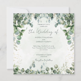 Eucalyptus Wedding Invitation Square 1001  招待状