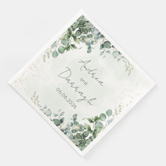Eucalyptus Wedding Napkins 1001A (コーナー)