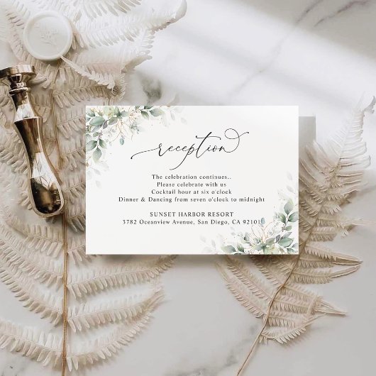 Eucalyptus Wedding Reception Enclosure Cards エンクロージャーカード
