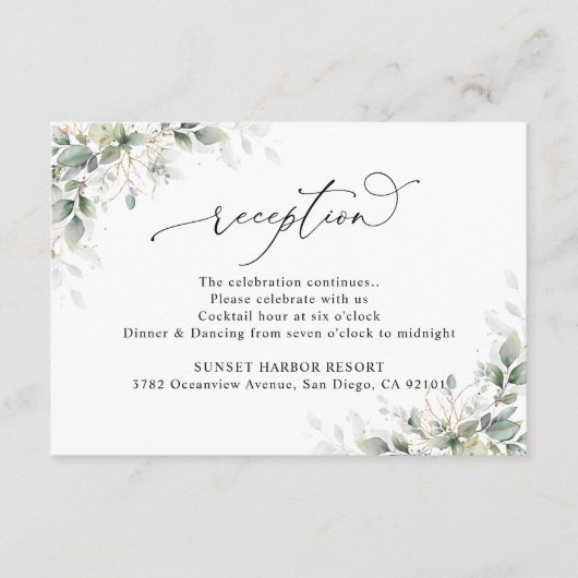 Eucalyptus Wedding Reception Enclosure Cards エンクロージャーカード (正面)