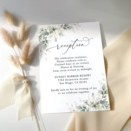 Eucalyptus Wedding Reception Enclosure Cards 出欠カード