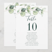 Eucalyptus Wedding Reception Table Number (正面/裏面)