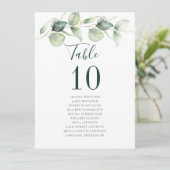 Eucalyptus Wedding Reception Table Number (スタンド正面)