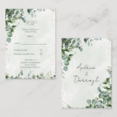 Eucalyptus Wedding RSVP Card 1001 ノートカード (正面/裏面)