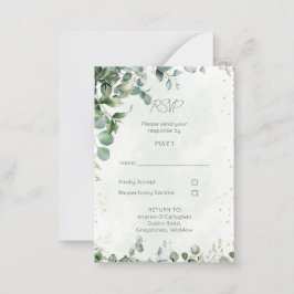Eucalyptus Wedding RSVP Card 1001 ノートカード