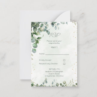 Eucalyptus Wedding RSVP Card 1001 ノートカード