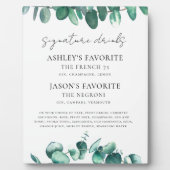 Eucalyptus Wedding Signature Drinks Sign, Cocktail フォトプラーク (正面)