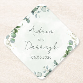 Eucalyptus Wedding Square Paper Coaster 1001A ペーパーコースター