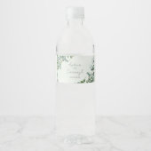 Eucalyptus Wedding Water Bottle Label 1001A ペットボトルラベル (正面)