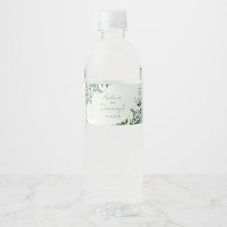 Eucalyptus Wedding Water Bottle Label 1001A ペットボトルラベル