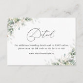 Eucalyptus Wedding Website QR Code Details エンクロージャーカード (正面)