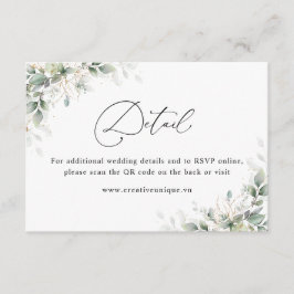 Eucalyptus Wedding Website QR Code Details  エンクロージャーカード
