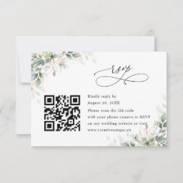 Eucalyptus Wedding Website QR Code RSVP Card