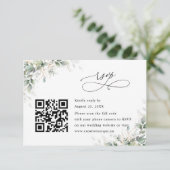 Eucalyptus Wedding Website QR Code RSVP Card (スタンド正面)