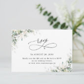 Eucalyptus Wedding Website QR Code RSVP Card (スタンド正面)