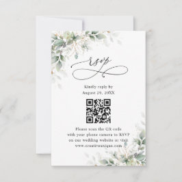 Eucalyptus Wedding Website QR Code RSVP Card
