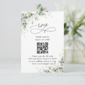 Eucalyptus Wedding Website QR Code RSVP Card (スタンド正面)