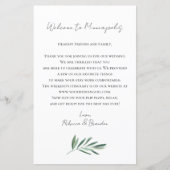 Eucalyptus Wedding Welcome Bag Letter (正面)